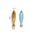18K Vergoldet Edelstahl Blau Emailliert Fisch Anhänger Charm DIY Schmuck Zubehör Basteln - Einzelner Fisch-Anhänger / Seeblau