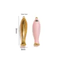 Rosa Emaillierter Fisch Anhänger Edelstahl 18K Vergoldet DIY Schmuckherstellung Zubehör - Einzelner Fisch-Anhänger / Rosa