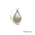 Teardrop bezel crystal stone pendant DIY jewelry accessory necklace earring making component - Teardrop Green Quartz