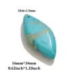 Pendentif navette en jaspe turquoise naturel DIY collier bijoux accessoire 16x34mm - Pendentifs en pierre naturelle turquoise