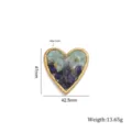 Stainless steel bezel epoxy resin heart shaped gemstone pendant DIY jewelry accessory - Heart Blue Crushed Stones