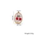 Pendentif cerise en résine époxy et lunette en acier inoxydable breloque DIY pour bijoux colliers - Cerise