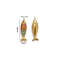 18K vergoldeter edelstahl bunter emaille fisch anhänger schmuck zubehör DIY basteln - Rote Schuppen Goldener Rand (Stil 4)