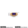 Acciaio inossidabile placcato oro 18K connettore cristallo blu rettangolare gioielli fai da te - Connettore Rettangolo Strass Oro / 1 Pezzo/Confezione / Blu