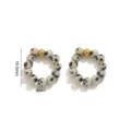 Natural dalmatian jasper bead elastic cord DIY jewelry accessory for earrings necklace - Obsidian