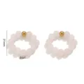 Natural stone pink quartz beaded stretch ring DIY jewelry accessory with golden metal bead. - Rose Quartz