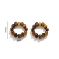 Natural stone beaded rings elastic jewelry accessories multi-color gemstone DIY findings - Tiger's Eye