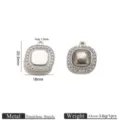 Glanzende roestvrijstalen vierkante strass hanger, verzilverd DIY sieraden accessoire. - Vierkante Strass Hanger Accessoire (JZ002-1) / Goud