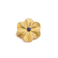 Pendentif fleur rétro en acier inoxydable avec pierre bleue, accessoire bijoux DIY. - Style Soleil Fleur / Lot de 4 / Bleu