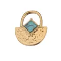 Pendentif charme en acier inoxydable turquoise accessoire de bijoux artisanaux DIY style - Pendentif Seul (Sans Chaîne) / Or Turquoise Foncé