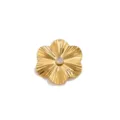 Pendentif Fleur en Acier Inoxydable Or avec Pierre Opale Centrale Accessoire Bijou DIY - Style Soleil Fleur / Lot de 4 / Blanc Clair