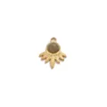Stainless steel vintage sunburst pendant diy jewelry accessory necklace charm grey stone 1pc - Stone Pendant / Gray