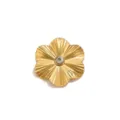 Pendentif charme fleur vintage en acier inoxydable avec pierre centrale pour la fabrication de bijoux. - Style Soleil Fleur / Lot de 4 / Blanc