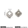 Stainless steel rhinestone clover pendant DIY jewelry making accessory crafting charm - Four-Leaf Clover Rhinestone Pendant (JZ010-1)