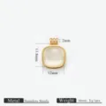 Roestvrijstalen vierkante kattenoogsteen hanger voor DIY ketting sieraden accessoires. - Wit