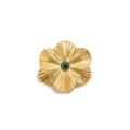 Pendentif fleur en acier inoxydable vintage avec œil vert pour fabrication de bijoux. - Style Soleil Fleur / Lot de 4 / Vert