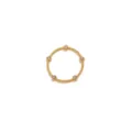 Gold Beaded Ring with Sparkling Crystals Stainless Steel Minimalist Jewelry Accessory - Round Frame Pendant / Gold