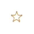 Gold Beaded Star Pendant Charm Rhinestone Stainless Steel DIY Necklace Jewelry Accessory - Gold Pentagram Frame / Gold