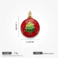Roestvrij staal rode kerstboom hars hanger hanger voor DIY sieraden maken accessoires variant. - Ronde kerstboom hangers