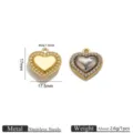 Stainless steel rhinestone pendant, vacuum plated metal DIY jewelry making charm. - Heart Rhinestone Pendant (JZ011-2)
