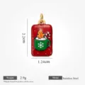 Pendentif en résine d'acier inoxydable bonhomme de pain d'épice mignon pour bijoux DIY - Pendentifs rectangulaires personnages de Noël