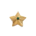 Pendentif charm étoile en or en acier inoxydable avec pierre verte pour bijoux DIY - Style Soleil Étoile / Lot de 4 / Vert