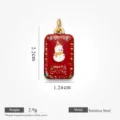 Pendentif en résine de bonhomme de neige de Noël en acier inoxydable accessoire de bijoux - Pendentifs bonhomme de neige de Noël rectangulaires