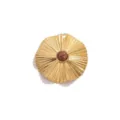 Pendentif vintage en acier inoxydable avec pierre précieuse marron charme DIY style. - Style Soleil Rond / Lot de 4 / Marron