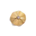 Pendentif soleil en acier inoxydable doré avec pierre de marbre blanc pour bijoux. - Style Soleil Rond / Lot de 4 / Blanc