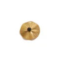 Pendentif rond vintage en acier inoxydable avec pierre noire texturée, accessoire DIY - Style Soleil Rond / Lot de 4 / Noir
