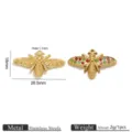 Stainless steel colorful rhinestone bee pendant DIY jewelry making accessories 28.5x18mm - Rhinestone Bee Shaped Pendant (JZ014-2)