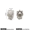 Stainless steel cat charm pendant DIY jewelry making accessories, size 23x17mm, weight 3.3g - Cat Shaped Pendant (JZ020-1)