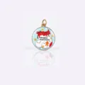 Pendentif arbre de noël résine charm chaussette design mignon fête DIY bijoux accessoire - Chaussette de Noël Émaillée Rouge Blanc