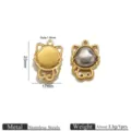 Stainless steel cat pendant DIY charm, 23x17mm jewelry accessory for handmade crafting. - Cat Shaped Pendant (JZ020-2)