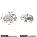 Stainless steel elephant pendant, silver tone DIY handmade jewelry accessory charm. - Elephant Shaped Pendant (JZ021-1)