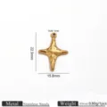 Stainless steel vintage textured four-point star pendant DIY jewelry finding 22.9x15.8mm - Hammered Four-Pointed Star Pendants
