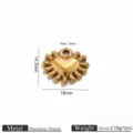Vintage stainless steel heart pendant DIY handmade jewelry crafting accessory size 16mm. - Sunburst Edge Heart Pendant (Large)