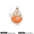 Stainless steel dopamine irregular pendant for DIY necklace jewelry making accessories. - Water Drop Enamel Eye - Orange (JC100)