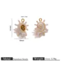 Stainless steel shell pendant, enamel conch charm DIY jewelry accessory for necklace making. - Conch Sun Style / 2 Pcs/Set / Beige Light Coffee