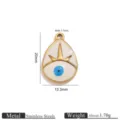 Stainless steel evil eye pendant charm unique handmade jewelry DIY accessory 20mm - Water Drop Enamel Eye - White (JC100)
