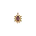 Pendentif soleil en acier inoxydable avec pierre violette pour collier DIY beau bijou - Style Pendentif en Pierre Naturelle / 13*18mm / Violet