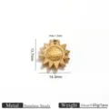 Vintage stainless steel sunflower pendant charm for DIY handmade jewelry making crafts 1pc - Multi-Ray Sun Pendants