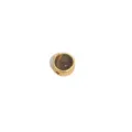 Colgante redondo de piedra incrustada de acero inoxidable accesorio de collar de bricolaje - Estilo Piedra Marrón Perforada en Torno / 6mm / Dorado