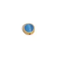Acero Inoxidable Redondo Piedra Azul DIY Joyería Colgante Encanto Componente - Estilo Piedra Azul Perforada en Torno / 8mm / Dorado
