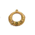 Roestvrij staal vergulde vintage holle hanger met groene stenen voor DIY ketting sieraden - Natuurstenen Hanger Stijl / Aventurijn Groen