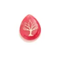 Pendentif en pierre en forme de larmes rouges avec arbre de vie doré, accessoire de bijoux DIY. - Pendentif Arbre de Vie Rose Type 1