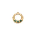 RVS gouden hanger variant met groene stenen, hol ontwerp voor DIY handgemaakte sieraden. - Natuurstenen Hanger Stijl / Malachietgroen