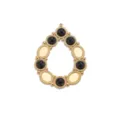 Roestvrij staal druppel hol kleurrijke steen hanger DIY ketting sieraden accessoire - Traanvorm Stijl / Zwart turkoois Kleur