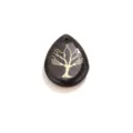 Pendentif larme noir arbre de vie gravé or accessoire bijoux fantaisie DIY fait main - Pendentif Arbre de Vie Noir Type 1