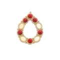 Roestvrij staal druppel rode steen DIY sieraden hanger ketting accessoire handwerkdelen - Traanvorm Stijl / Rode Turkoois